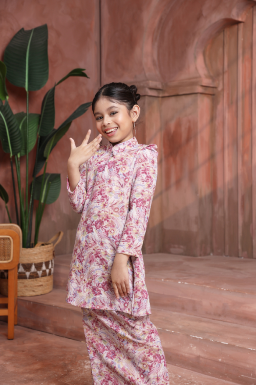 KURUNG FLORENCE KIDS - ASTER IN MAGENTA