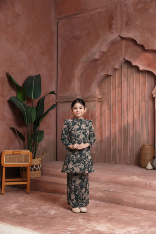 KURUNG FLORENCE KIDS - OLEANDER IN EMERALD