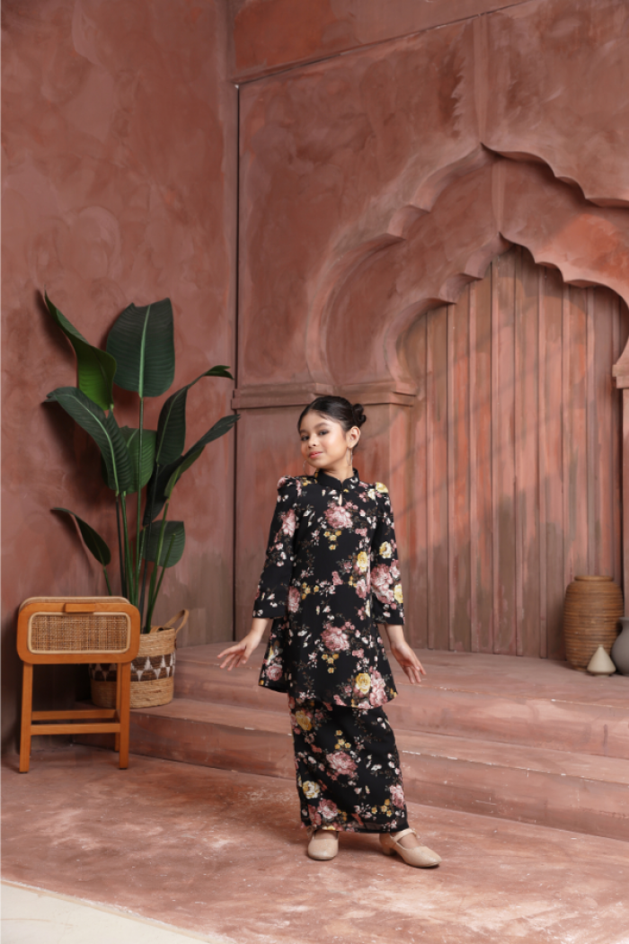 KURUNG FLORENCE KIDS - PANSY IN BLACK