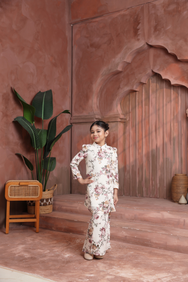 KURUNG FLORENCE KIDS - PANSY IN CREAM