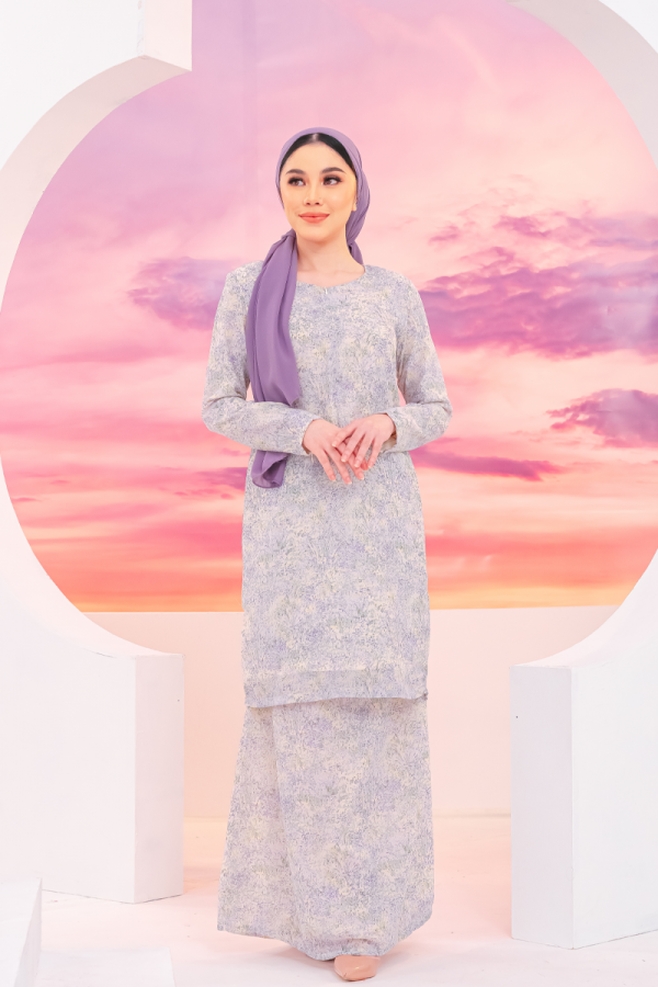 KURUNG FLORAL - DAFFODIL LILAC