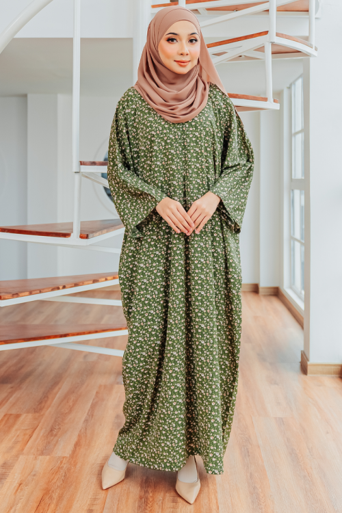 KAFTAN QASEH - UMMU TURTLE GREEN