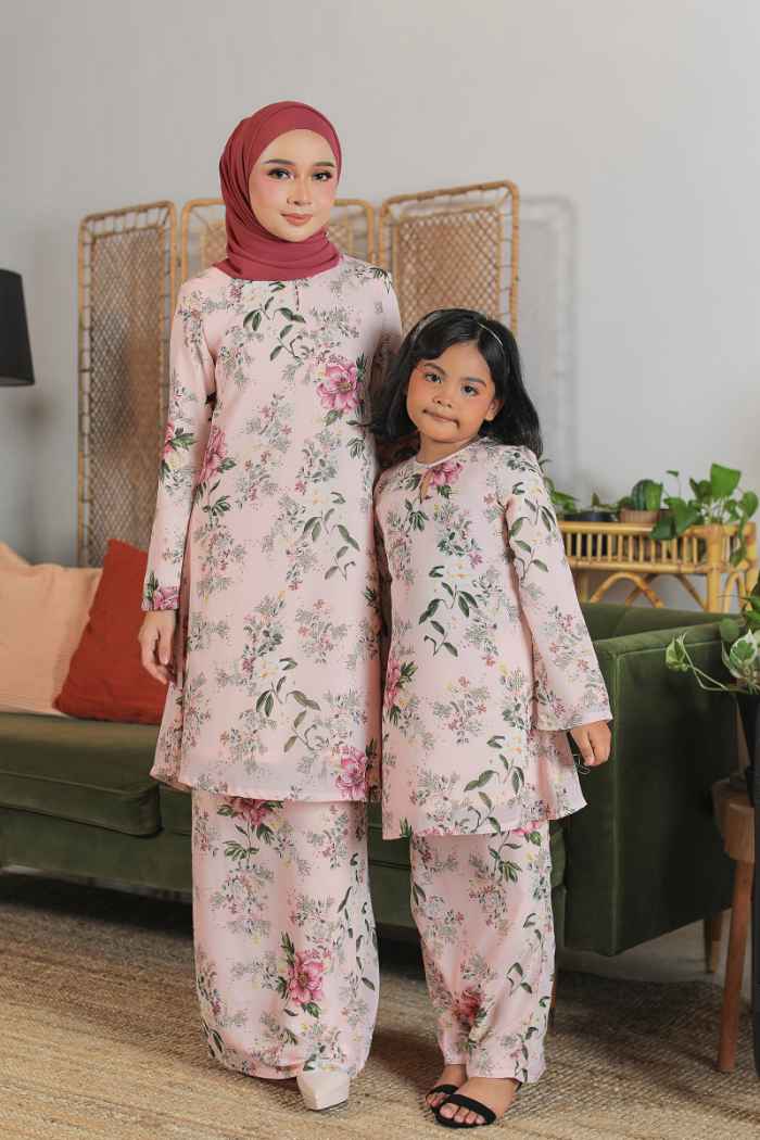 KURUNG FLOURISH - KENCHANA KIDS IN SOFT PINK