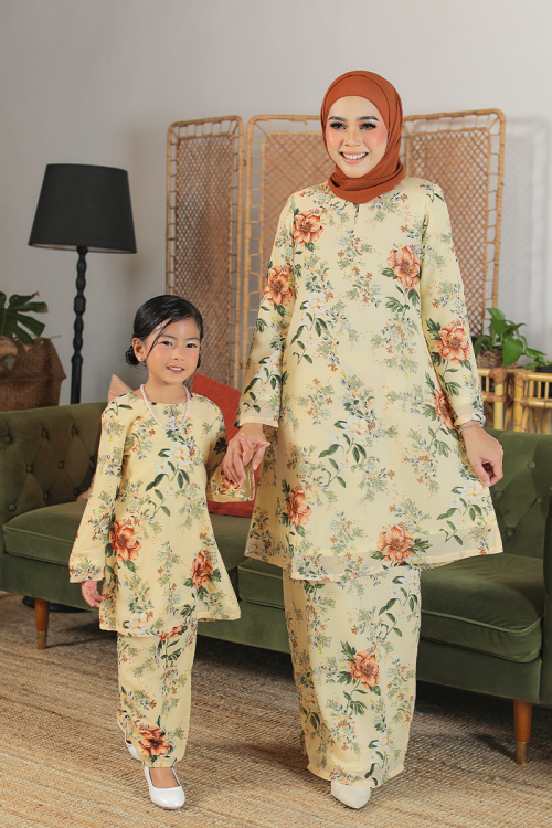 KURUNG FLOURISH - KENCHANA KIDS IN SOFT YELLOW