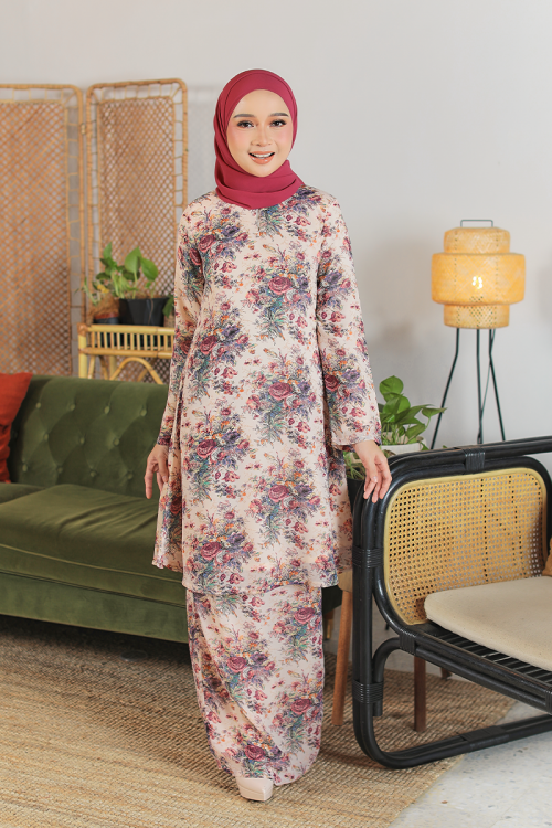 KURUNG FLOURISH - MARIA IN CREAM PINK