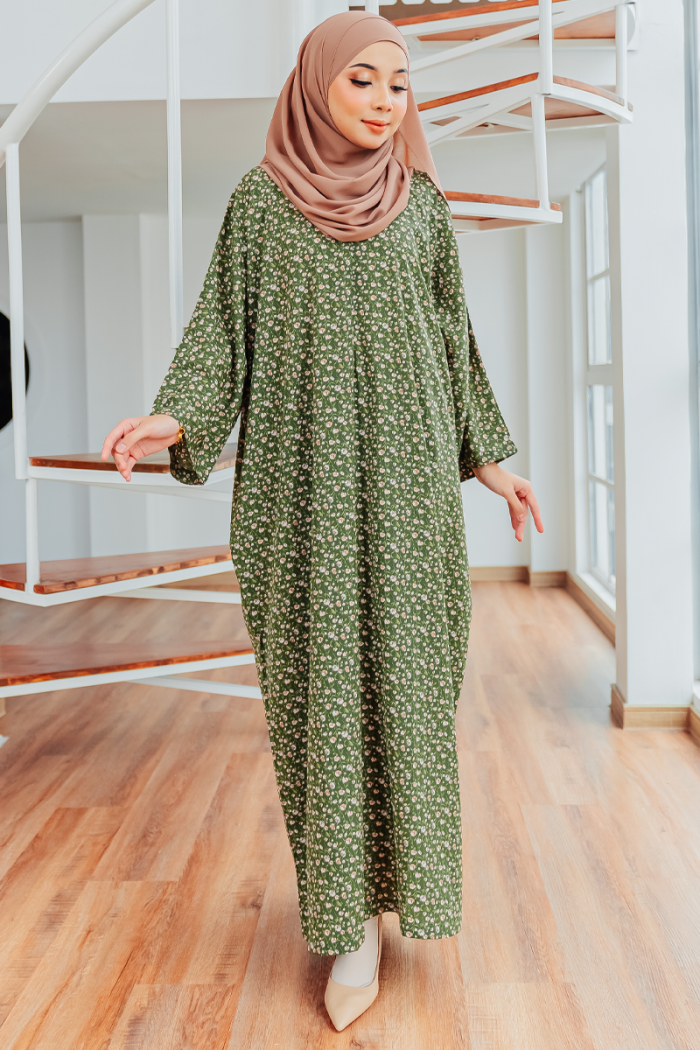 KAFTAN QASEH - UMMU TURTLE GREEN