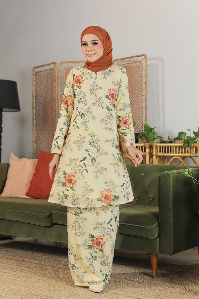 KURUNG FLOURISH - KENCHANA IN SOFT YELLOW