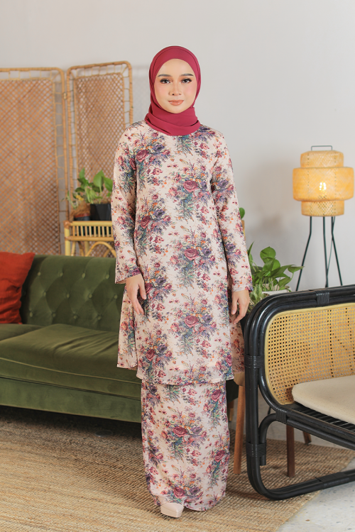 KURUNG FLOURISH - MARIA IN CREAM PINK