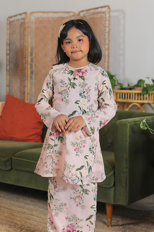 KURUNG FLOURISH - KENCHANA KIDS IN SOFT PINK