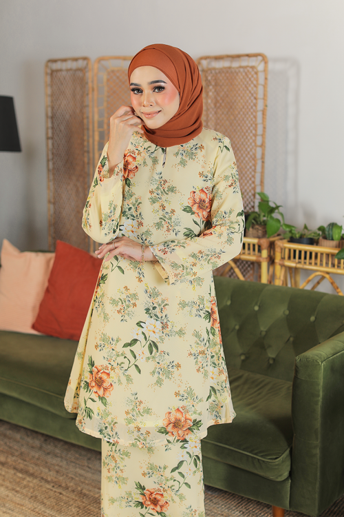 KURUNG FLOURISH - KENCHANA IN SOFT YELLOW