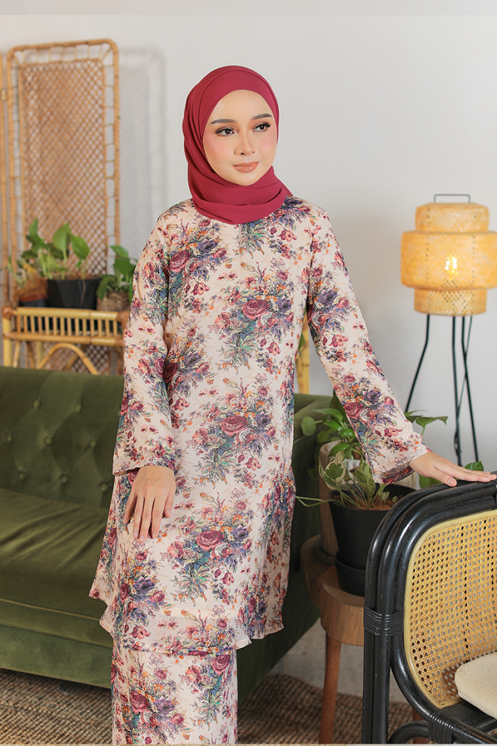 KURUNG FLOURISH - MARIA IN CREAM PINK