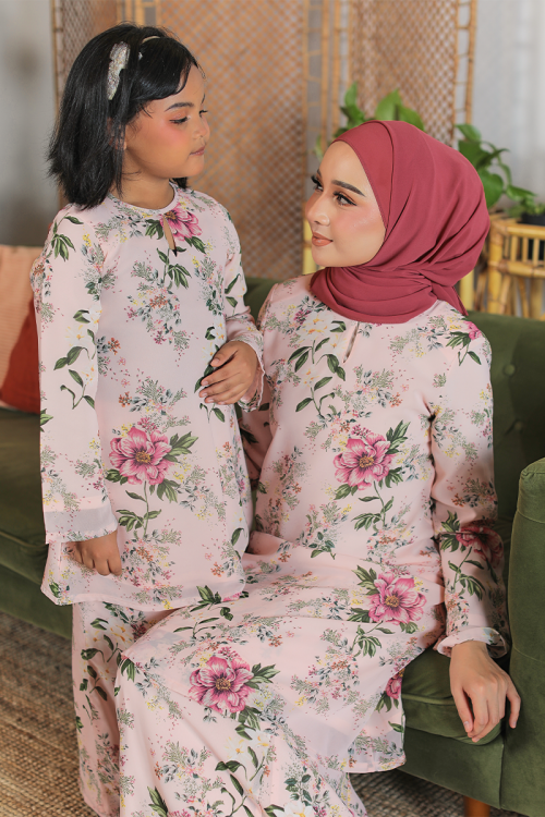 KURUNG FLOURISH - KENCHANA KIDS IN SOFT PINK