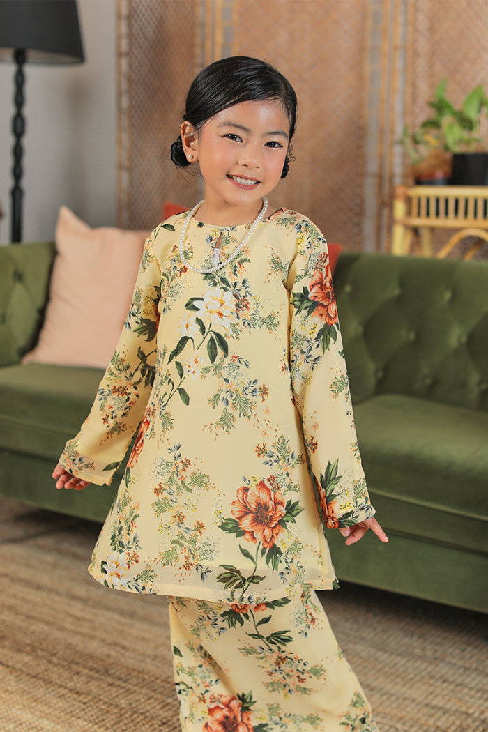 KURUNG FLOURISH - KENCHANA KIDS IN SOFT YELLOW