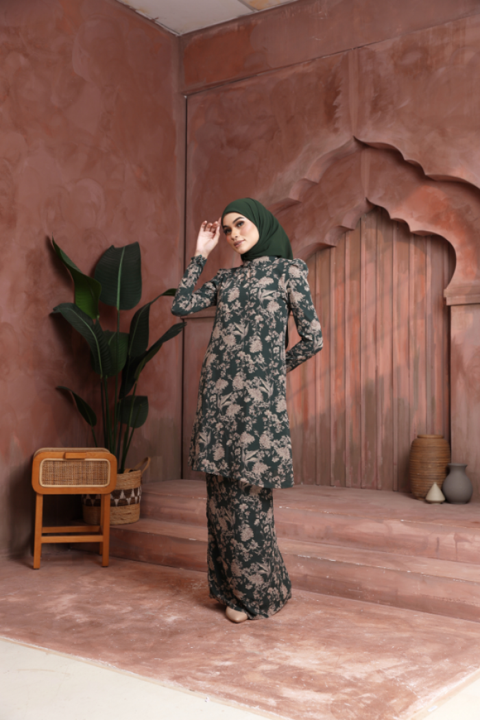 KURUNG FLORENCE - OLEANDER IN EMERALD