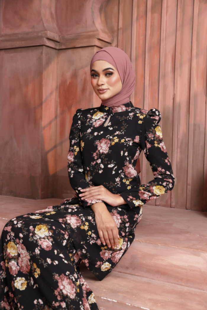 KURUNG FLORENCE - PANSY IN BLACK