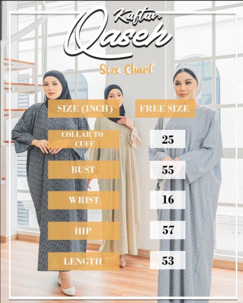 KAFTAN QASEH - IMAN APRICOT CREAM