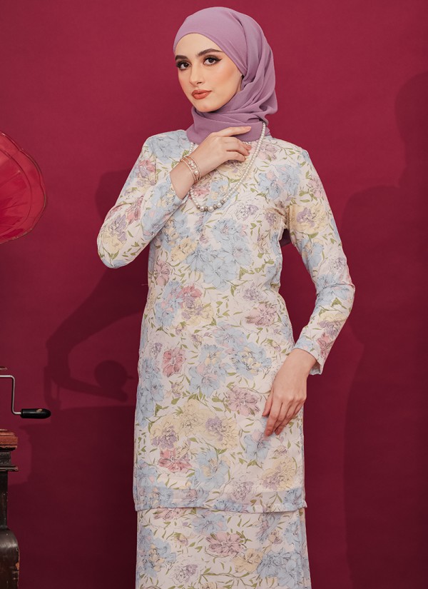 KURUNG FLORAL - FUSCHIA